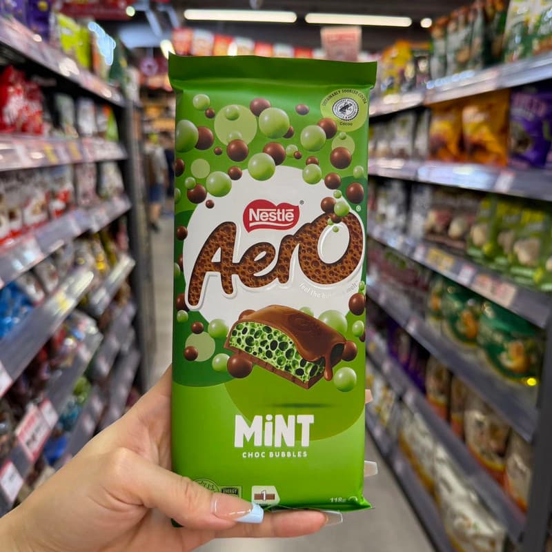 Hong Kong Digou Reino Unido Importado Nestlé Aero Influencer Hortelã Bolha Chocolate Gelado Lanches Finos 118g9/3/2