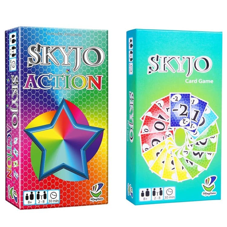 Versão em inglês mais vendido skyjo cartão de ação céu cidade jogo de tabuleiro festa de família lazer jogo de cartas