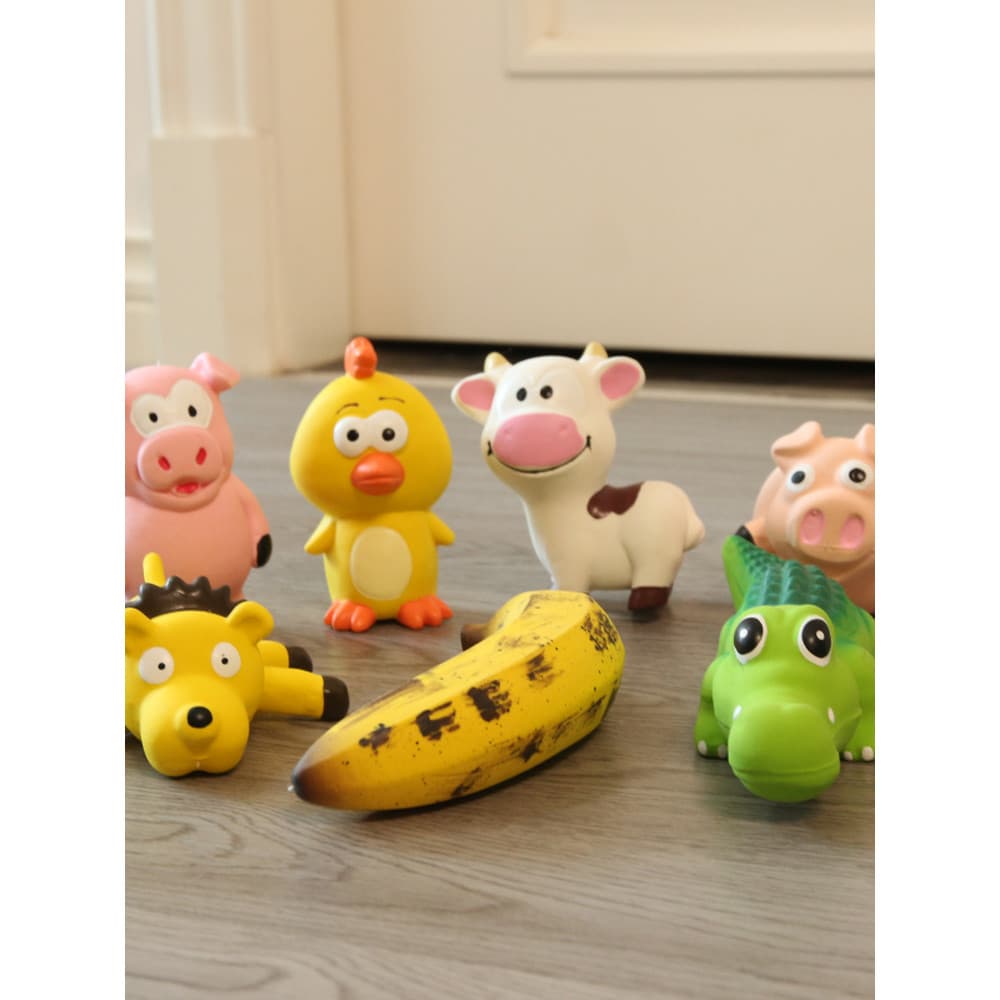 Popping brinquedo de látex Natural para cachorro, som Bichon, brinquedo para animais de estimação, resistente à mordida,