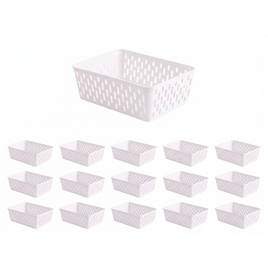 Kit 15 Cestinhas Plásticas Brancas para Medicamentos Primeiros Socorros e Higiene