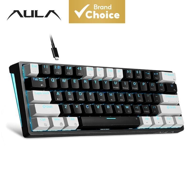 AULA Tarantula F3361 Teclado Mecânico Com Fio, Portátil, Troca Rápida, Separação de Linhas, Jogos, Pequeno, Configuração
