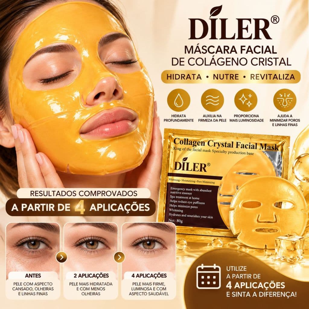 Máscara Facial de Colágeno Cristal Diler Anti-idade