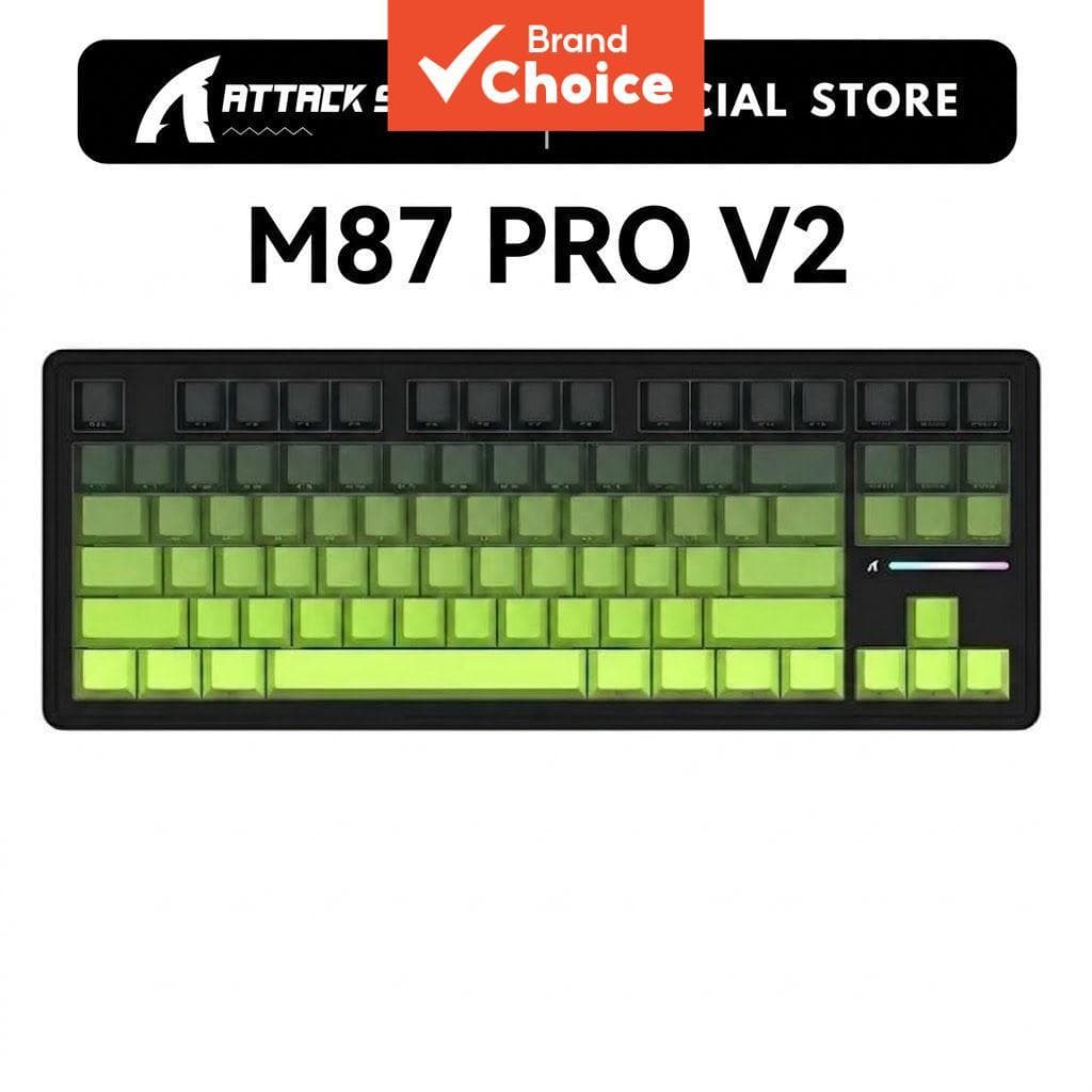 Teclado Mecânico Compacto Attack Shark M87 87 Teclas Tri-Modo Bluetooth 2.4G Sem Fio Com Fio para PC Notebook Jogos