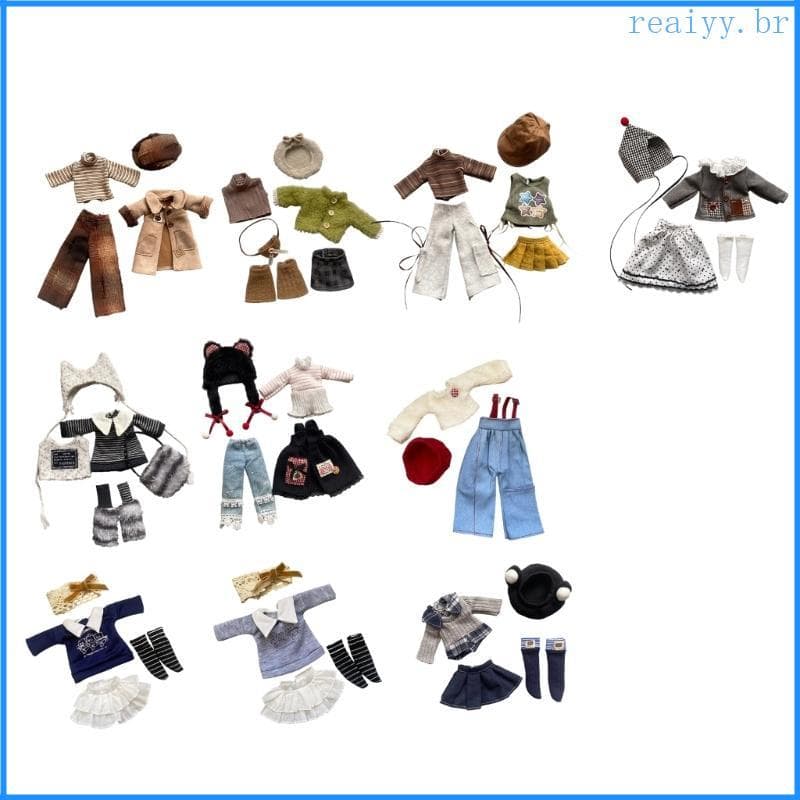 REA Roupas De Boneca Inverno Outono Display Outfit Para 30cm Bonecas Articuladas Crianças Jogo Imaginativo Fácil De Muda