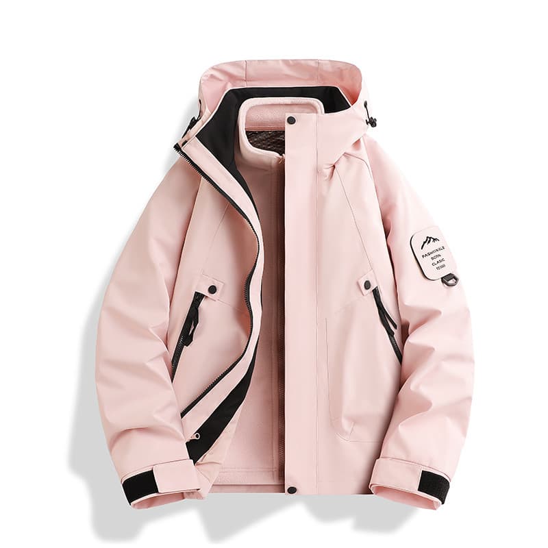 Jaqueta três em um masculina, jaqueta de casal, forro de lã, masculina, esportiva, solta, resistente ao frio, caminhada,