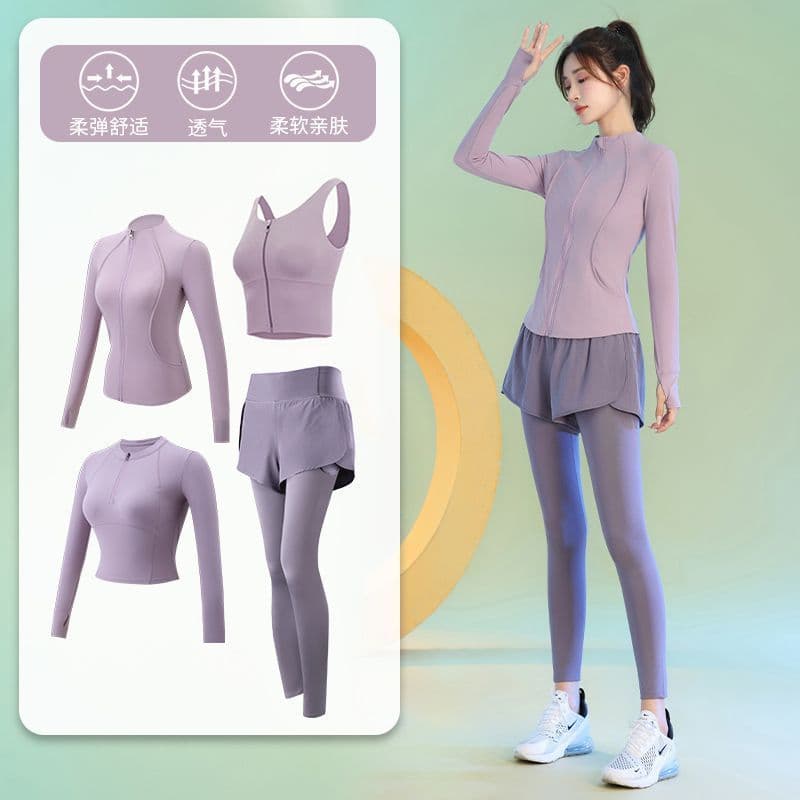 Outono inverno roupas de Fitness de manga comprida feminina ao ar livre manhã correndo roupas de secagem rápida salto te