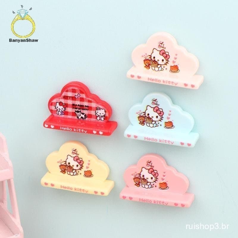 [BANY] 5 Peças de Mini Prateleiras Hello Kitty para Casa de Bonecas, Prateleira de Parede KT Cat, Suporte de Armazenamen