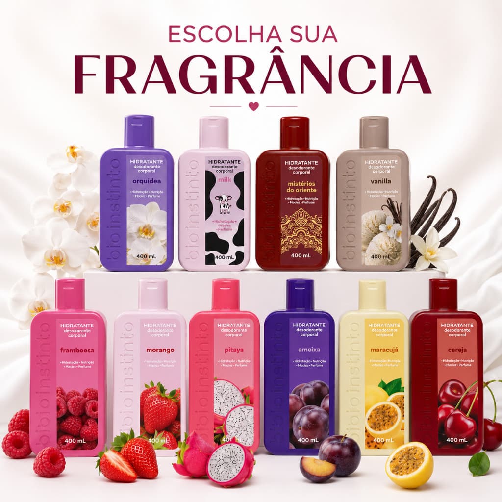 Creme hidratante corporal Hidrata Perfume e Alta Fixação Bio Instinto 400ml
