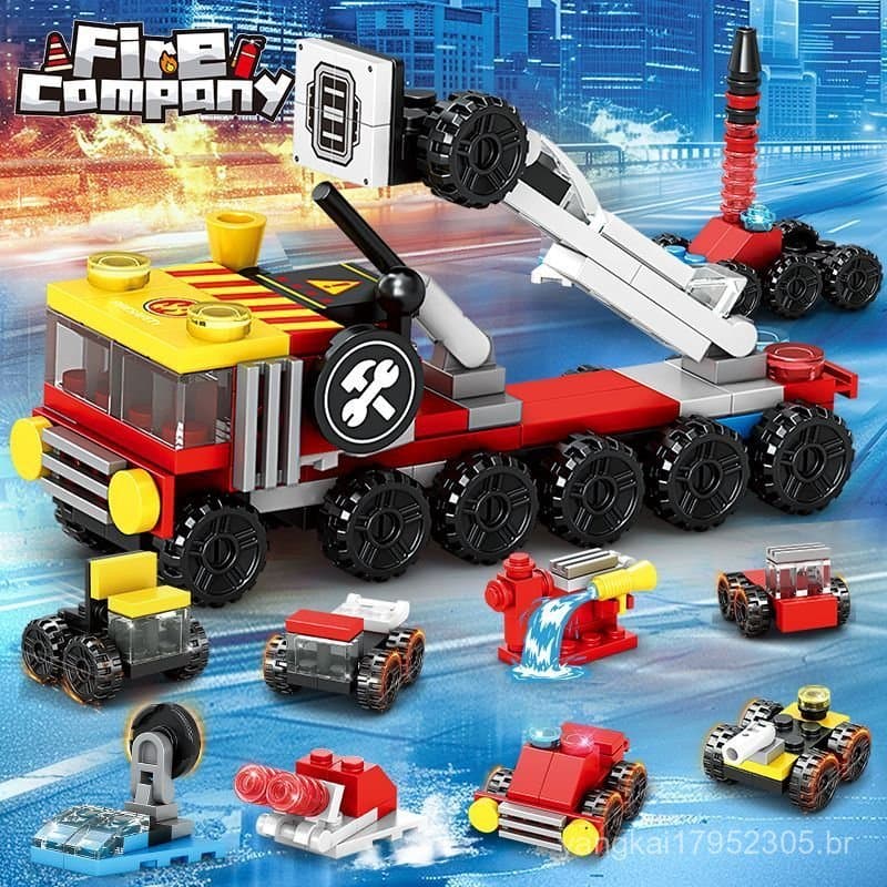 [Fácil e rápido de montar] Compatível com blocos de montar Lego de resgate de incêndio, curso de aprendizagem científica