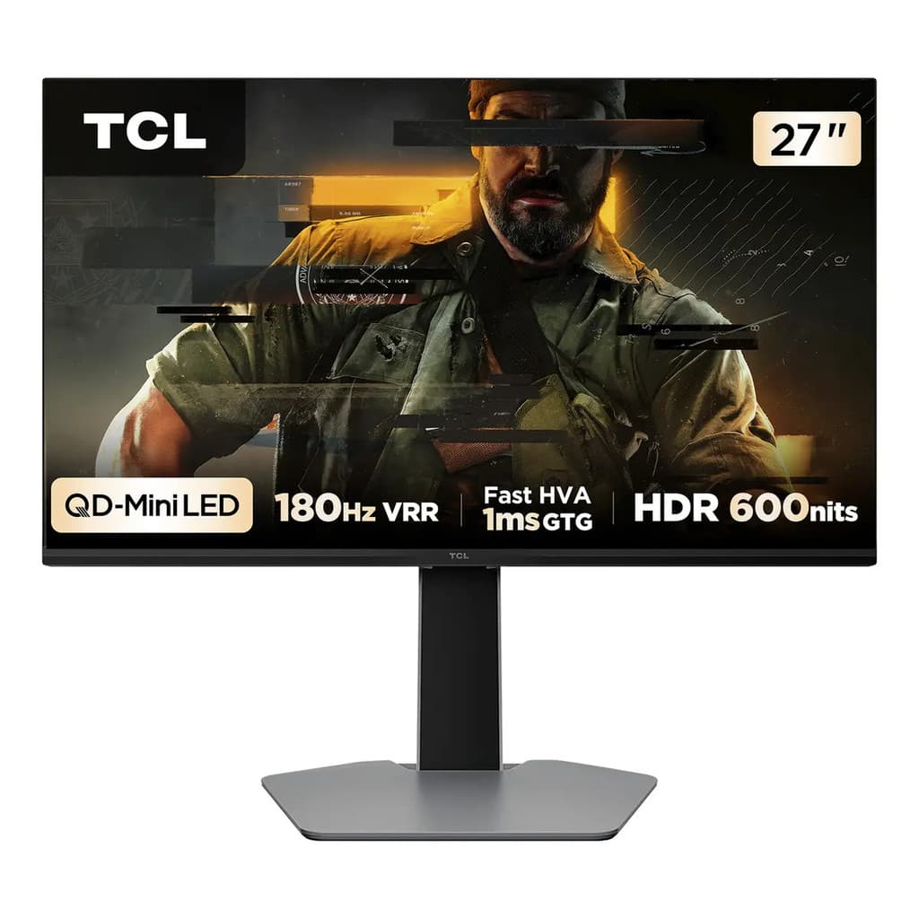 Monitor Gamer TCL 27 Polegadas QLED Mini LED QHD G64 180Hz 1ms (GtG) Freesync HDR 600 nits 27G64 (Novo com caixa aberta)