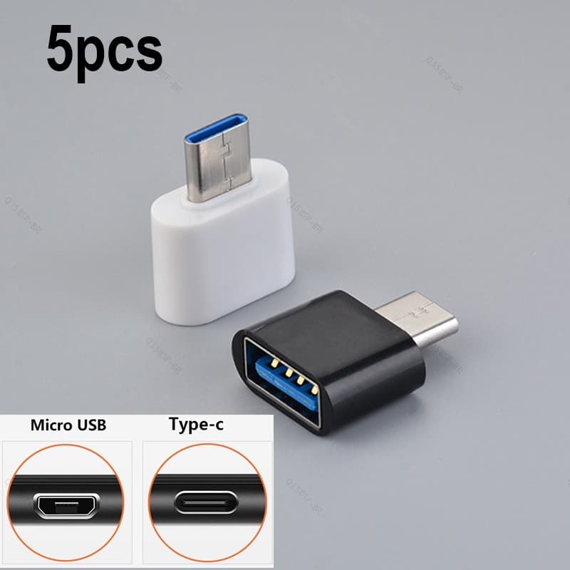 5 Pçs Universal USB Tipo C Adaptador Mini OTG Micro Para Conversor Telefones Android Tablet-USB2.0 Conector BR15B