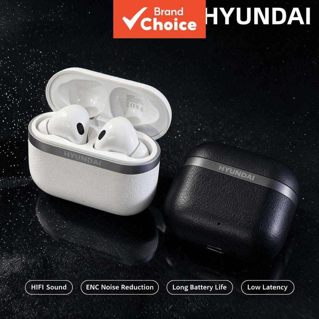 Fones de ouvido HYUNDAI T02Plus, fone de ouvido sem fio Bluetooth 5.4 integrado com suporte para celular, fone de ouvido