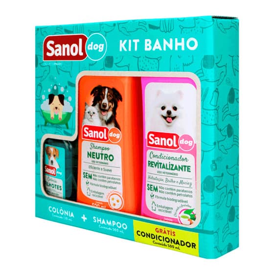 Kit Banho Sanol Shampoo + Condicionador + Colônia