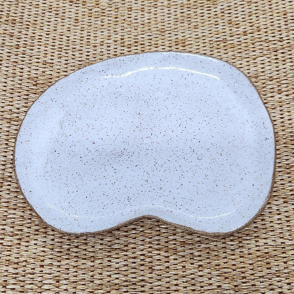 BANDEJA BRANCA G ORGÂNICA LINDA EM CERÂMICA FEITO Á MÃO CAFÉ  MANHÃ / CHÁ LOUÇA DECORAÇÃO /CAFETERIA