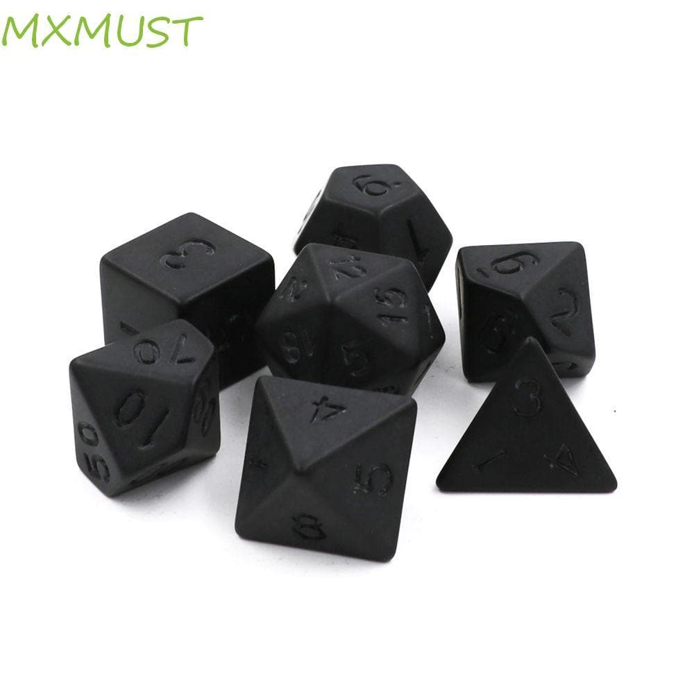 MXMUST Preto RPG Dice Set 7 Pçs/Durável Jogo Brinquedos Jogos De Tabuleiro De Família Festa Em Brinquedo Educacional