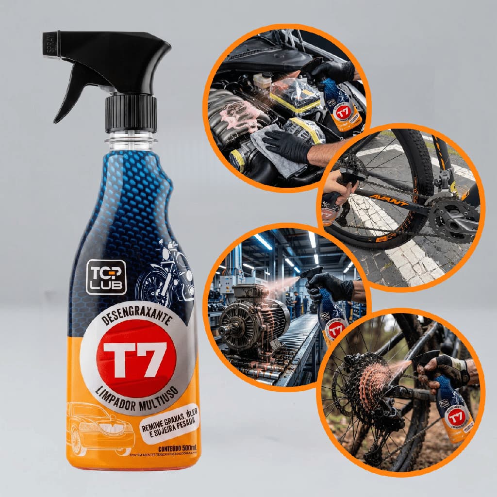 Kit 2 Desengraxante T7 Limpeza Pesada Carro Motor Automotivo Tira Graxa Óleo