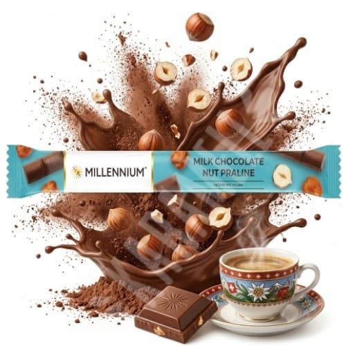 Milk Chocolate Avelãs Nut Praline Millennium 38g - Importado Polônia