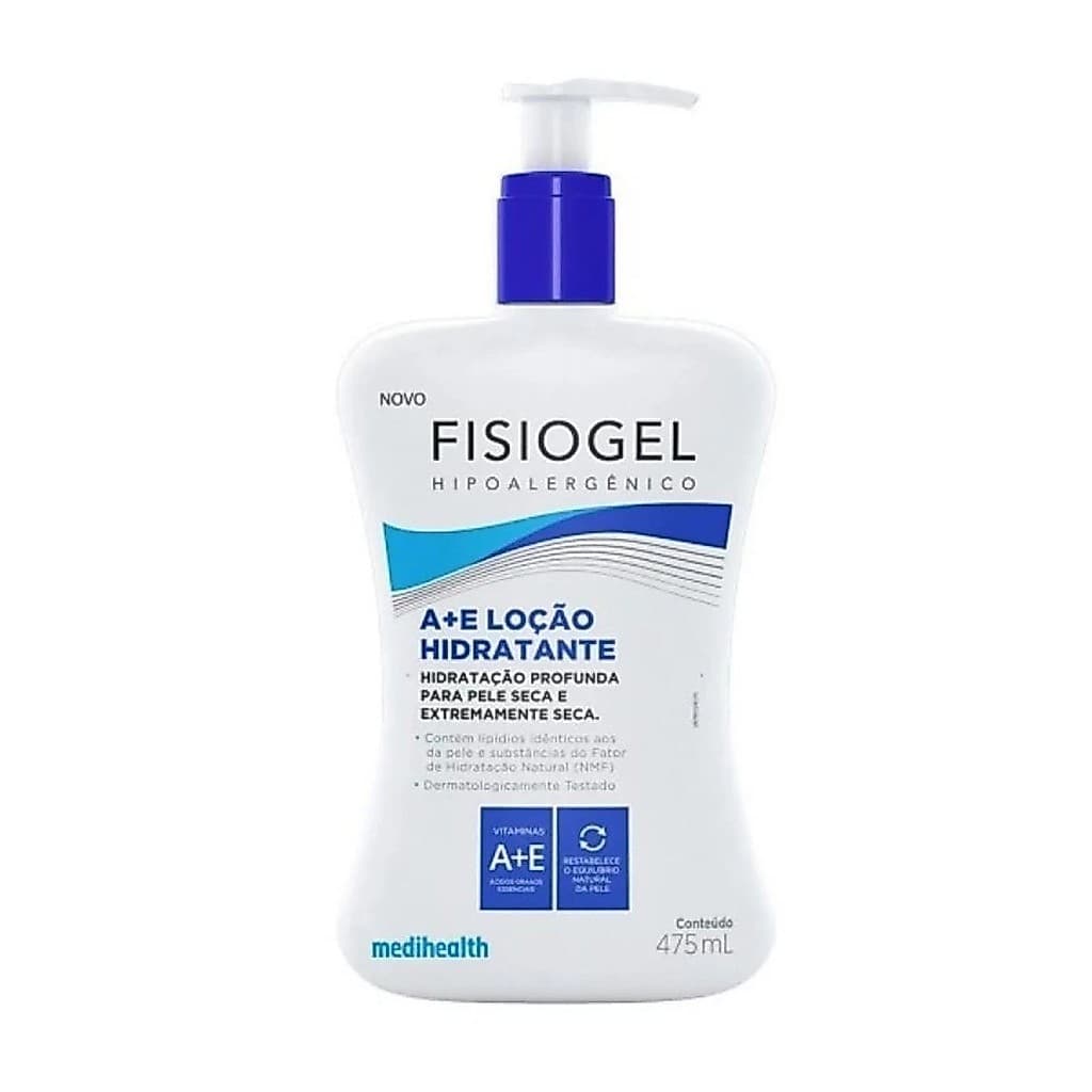 Fisiogel A+E Loção Hidratante 475ml Original Hidratante Corporal Pele Seca e Sensível