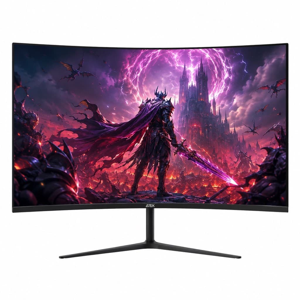 Monitor 2K QHD 2560x1440 27 Polegadas Curvo Gamer 180Hz 1ms HVA 1800R AMD FreeSync Aitek DELTA-M2722AC