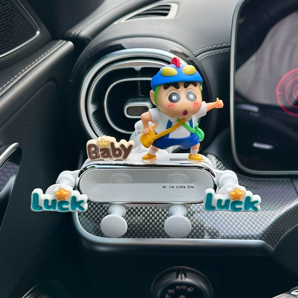 Novo Crayon Shin-Chan suporte do telefone do carro navegação bonito Interior saída de ar decoração enciclopédia quadro d