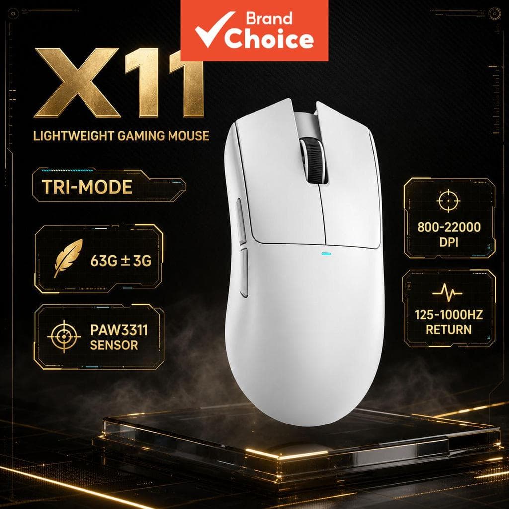 Mouse Bluetooth Sem Fio ATTACK SHARK X11 Bateria Recarregável 300mAh Carregamento Rápido Magnético Mouse para Computador