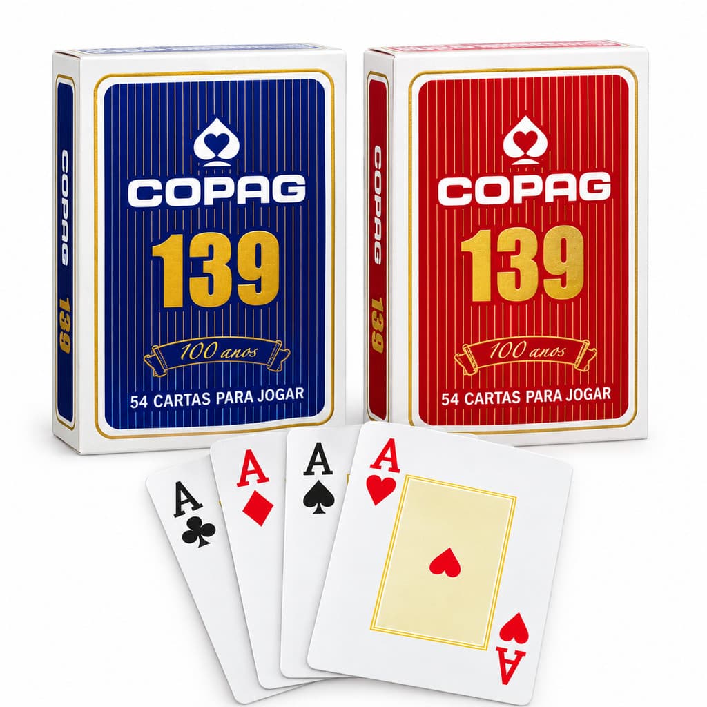 Kit 2 Baralhos Copag 139 RECICLADO 54 Cartas Jogo de Cartas Truco Poker Buraco Canastra Cacheta Tranca Família Amigos