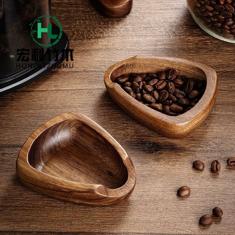 Balança de grãos de café em madeira maciça de nogueira, prato de medição portátil de madeira com cerâmica, prato de pesa