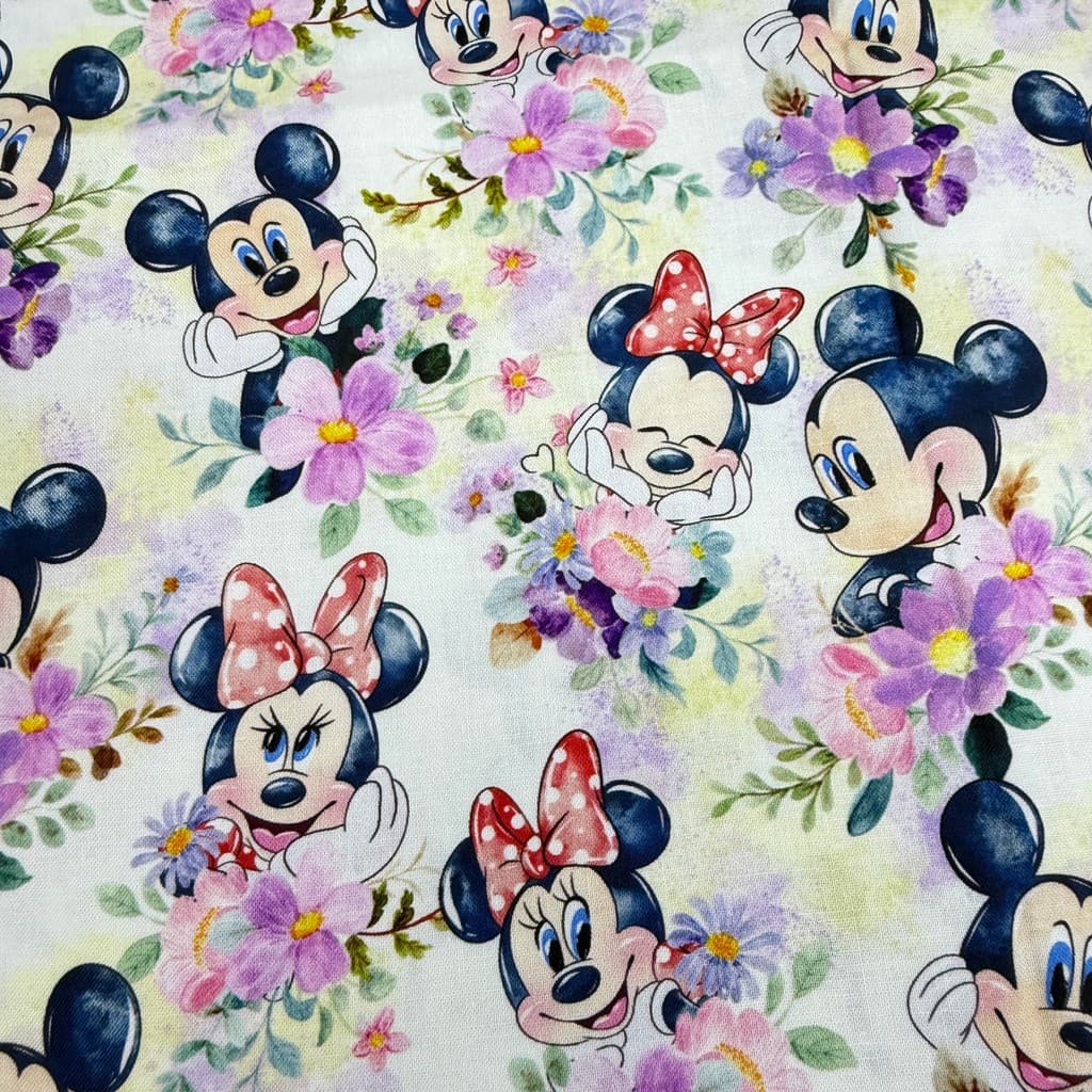 Mickey Minnie Algodão 20 Tecido Simples Feito à Mão Patchwork Grampo de Cabelo Anel de Cabelo Tecido DIY