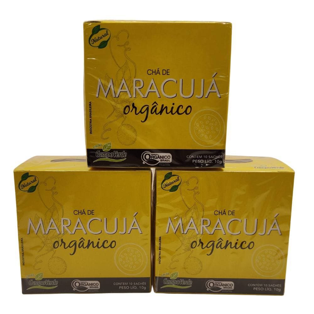 Kit 3 Chá Maracujá Fruta Desidratada Orgânico sem açúcar 10 sachês cada