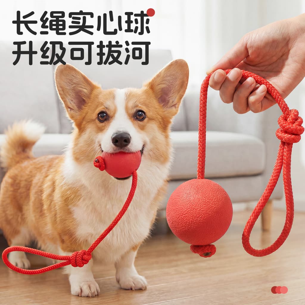 Bola de brinquedo para cachorro, resistente à mordida, bola para cachorro, Bichon, Corgi, borda, nó de pasto, bola de bo