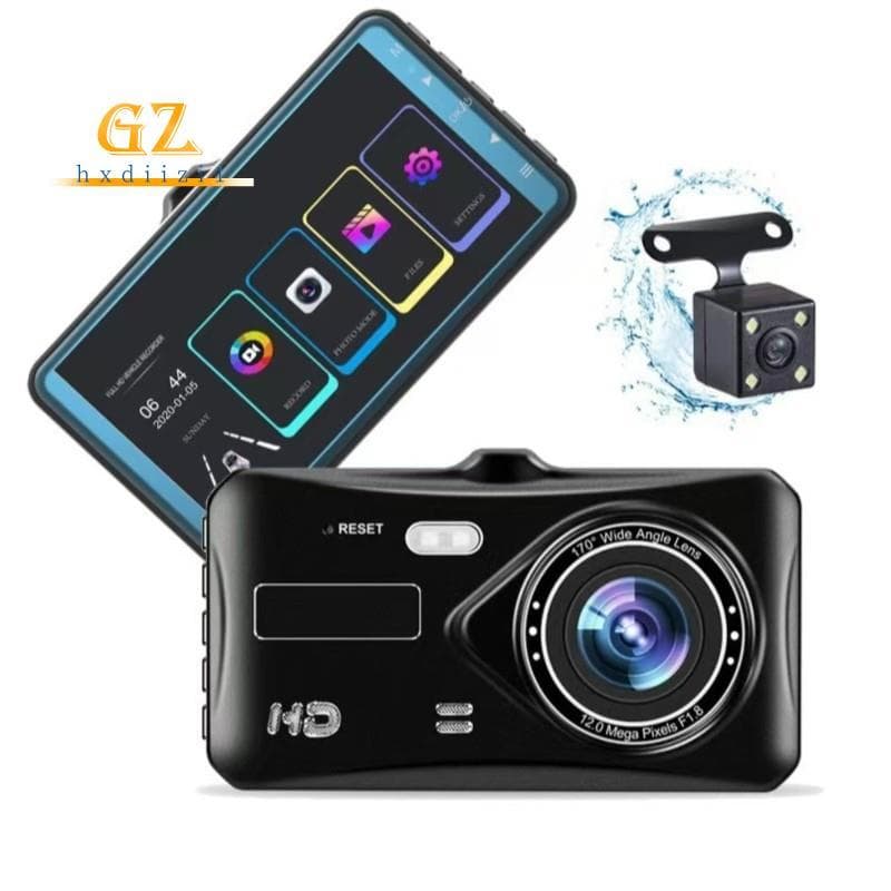 [gzhxdiizi1] HD 4 Polegadas Tela De Toque Do Carro Dash Cam Dispositivo De Gravação Frontal E Traseira De Lente Dupla Co