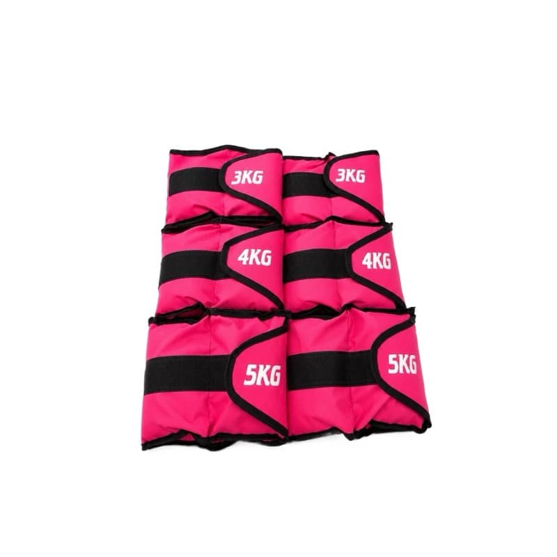Kit 3 Pares de Caneleira 3kg ao 5kg Rosa Treino Peso Perna Musculação Academia Glúteo Fortalecimento Profissional