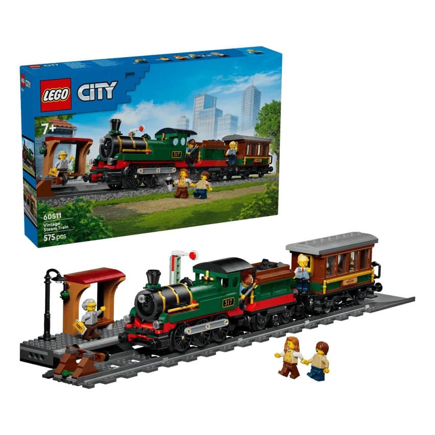 Blocos de Montar LEGO City Trem Vintage a Vapor 60511 575 Peças