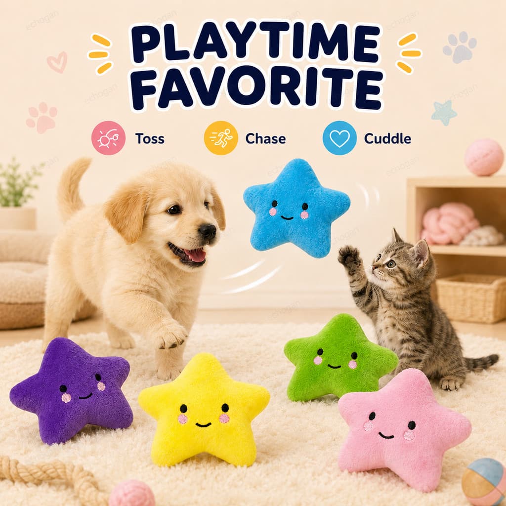 brinquedo cachorro filhote Estrela de pelucia com som para filhotes de cachorro