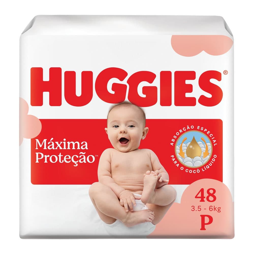 Fralda Descartável Huggies Máxima Proteção P 48 Unidades