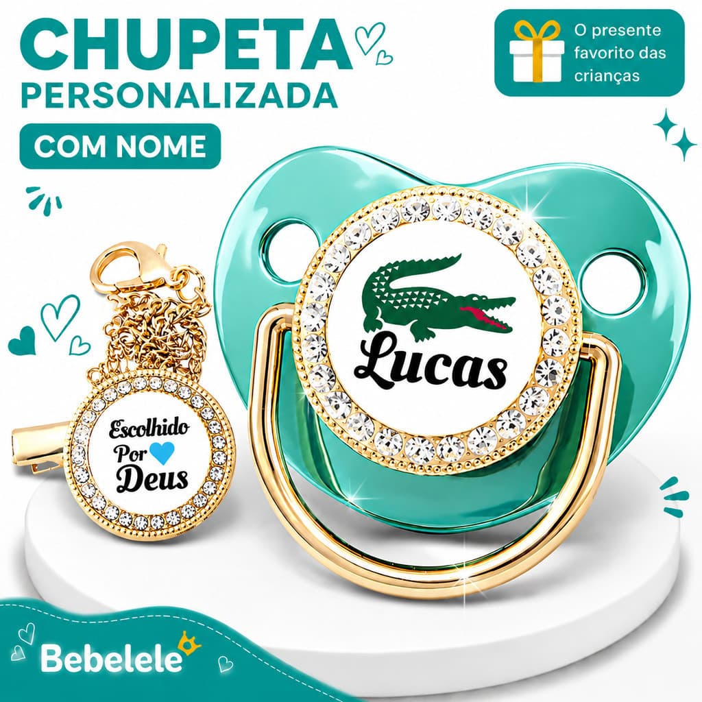 Chupeta para Bebês com Nome Personalizado, Chupeta de Silicone Livre de BPA XVGK 9GI0