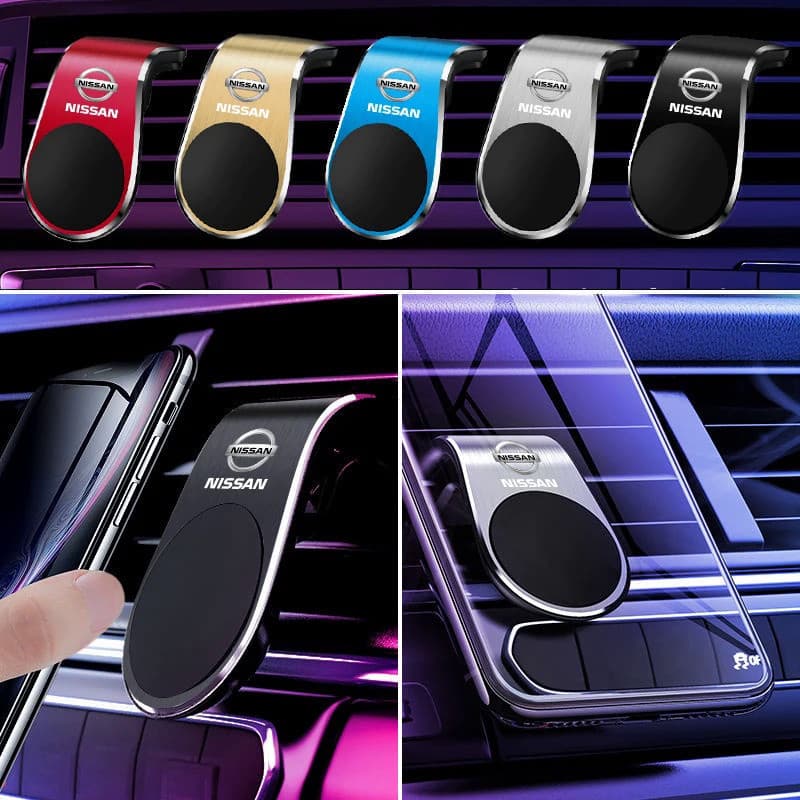 Suporte Magnético de Metal para Celular com Logo de Carro para NISSAN Almera Teana Serena Grand Livina X-Trail Almera Na