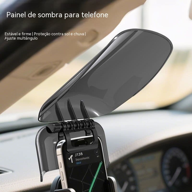 Suporte de celular para carro com proteção solar, resistente a altas temperaturas, para navegação e transmissão ao vivo 