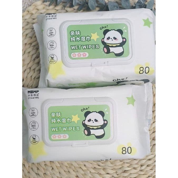 Muben pequeno Panda lenços umedecidos 80 lenços umedecidos bebê recém-nascido Extra grande especial mão boca bebê acessí
