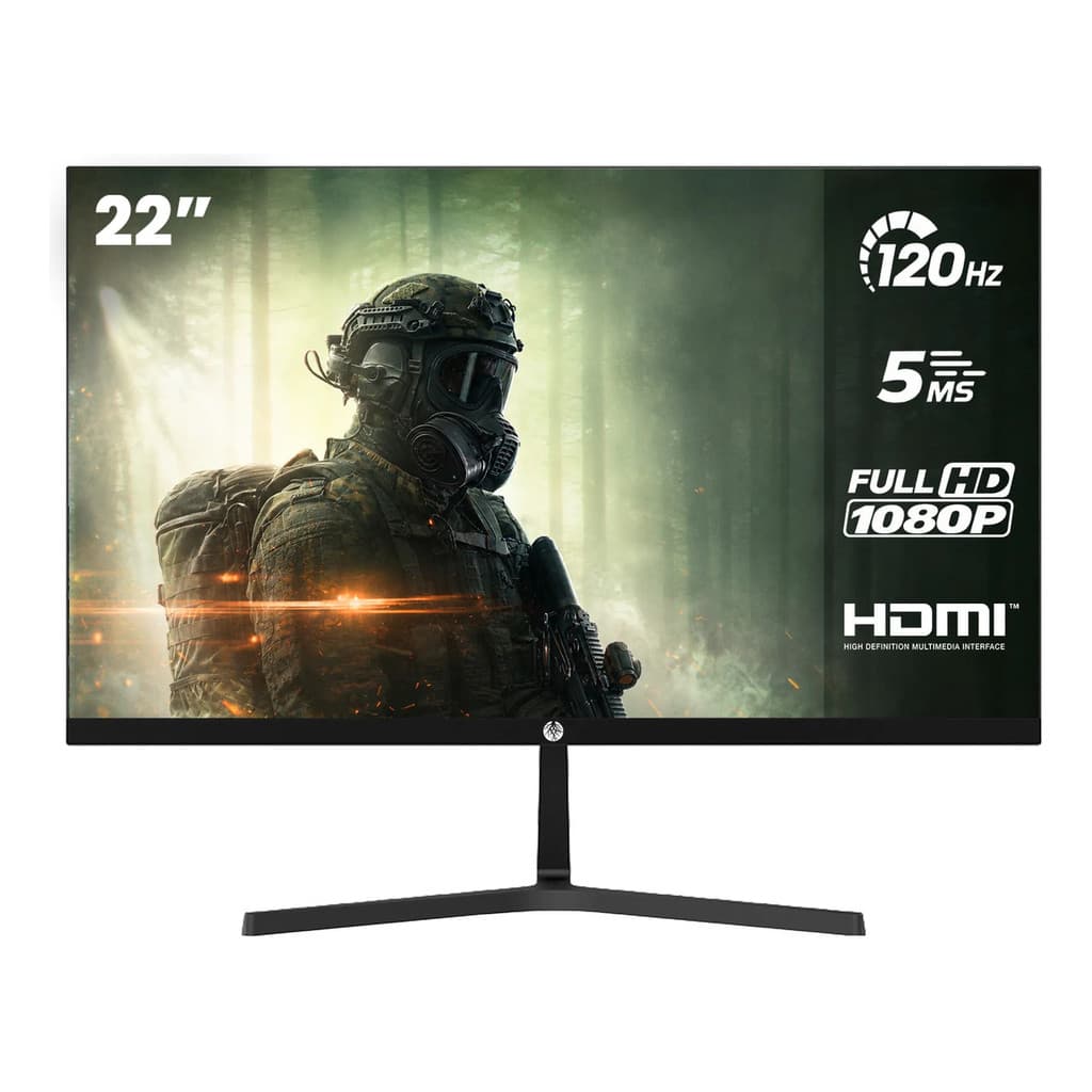 Monitor Gamer 22" 120Hz Full HD VA, HDMI e VGA, 5ms, 1920x1080, Design Ultrafino, Inclinável – HZ-LM22OM