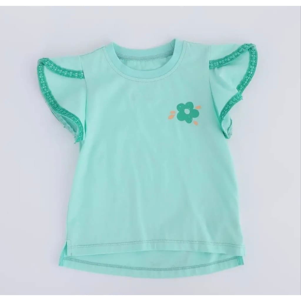 Bebê bebê amigo roupas infantis estilo verão menina bebê menina puro algodão manga curta camiseta manga voadora topo8222