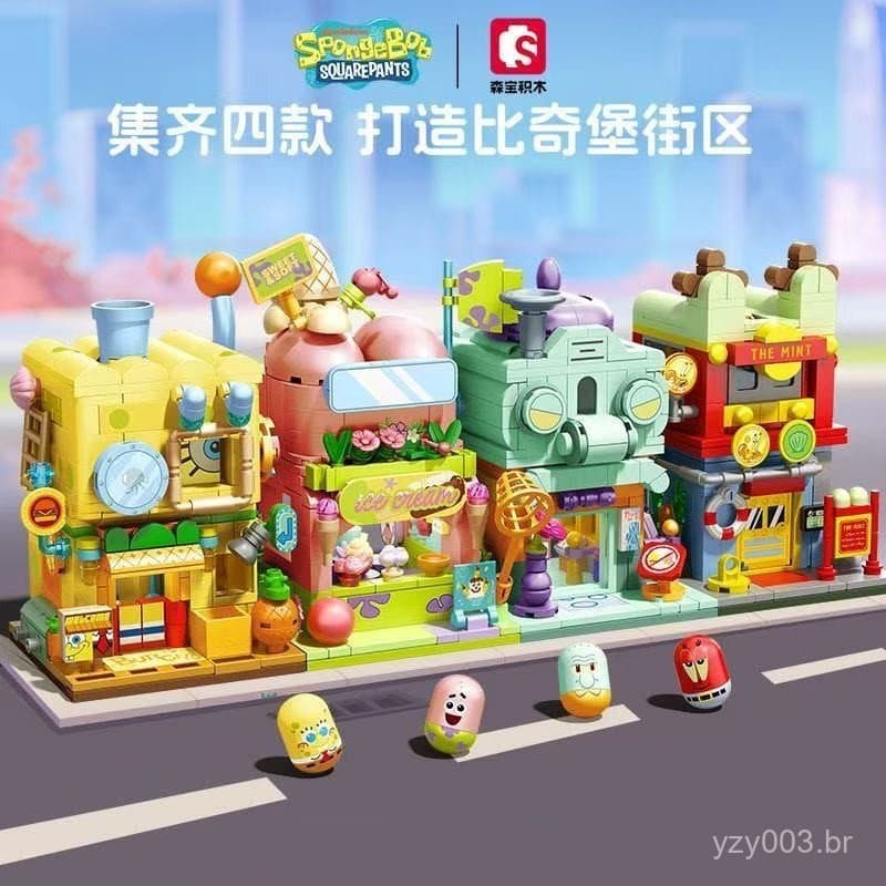 Mais de 1.000 peças de blocos de montar da casa do Bob Esponja da Lego