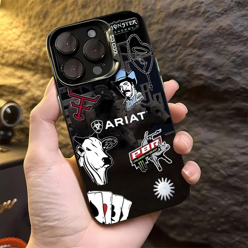 Capa Para Celular Com Estampa De Rodeio De Cowboy, Compatível Com Celulares Samsung, Apple, VIVO, OPPO, Motorola