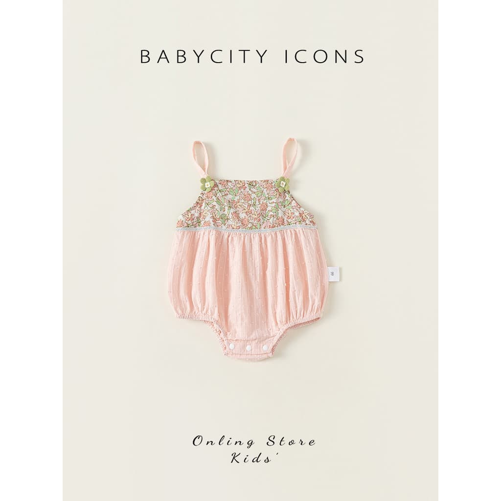 Bebê cidade bebê macacão doce roupas de verão bebê menina Floral estilingue macacão roupas fofas bebê passeio abraço rou