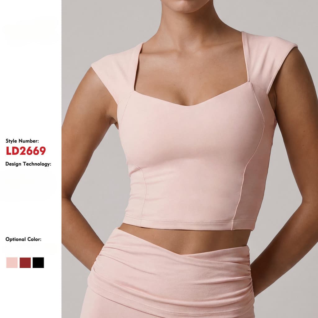 YD colete esportivo feminino com almofada no peito roupas de Yoga capa carne pequena manga voadora Fitness superior danç