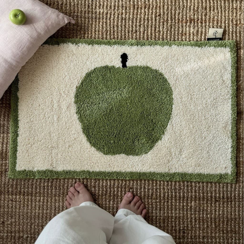 Simples maçã verde banheiro tapete absorvente antiderrapante reunindo tapete sala de estar quarto cabeceira tapete de pe