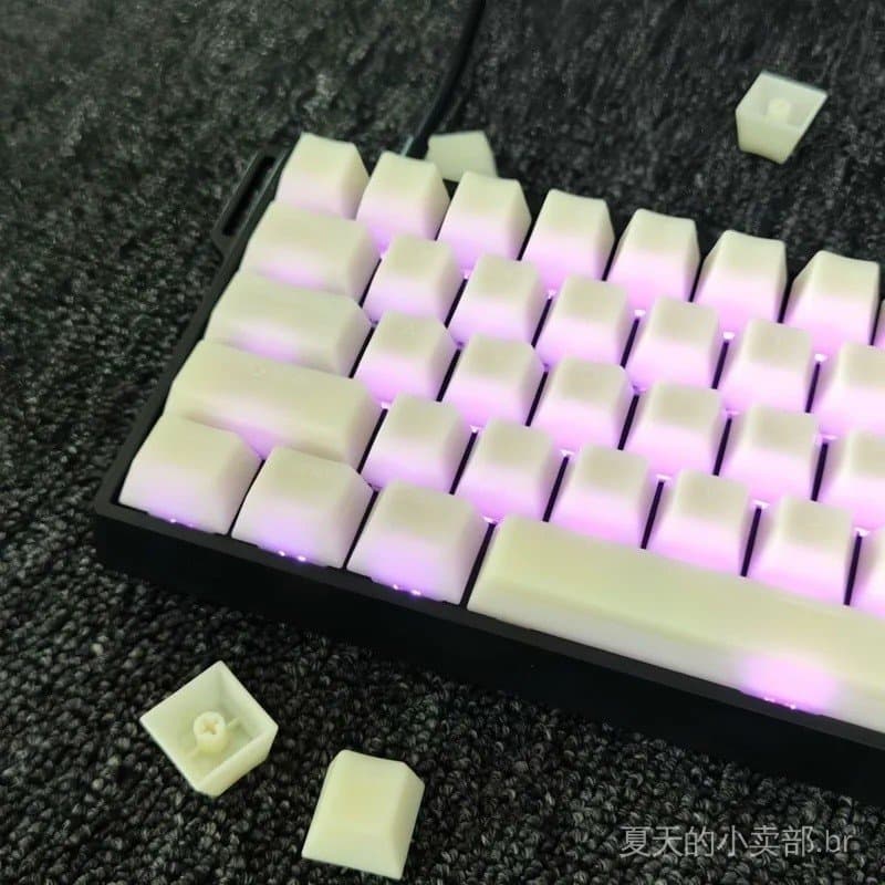 Conjunto de teclas PBT 130 Milk, teclas de teclado semitransparentes, compatíveis com teclados mecânicos para jogos de 6