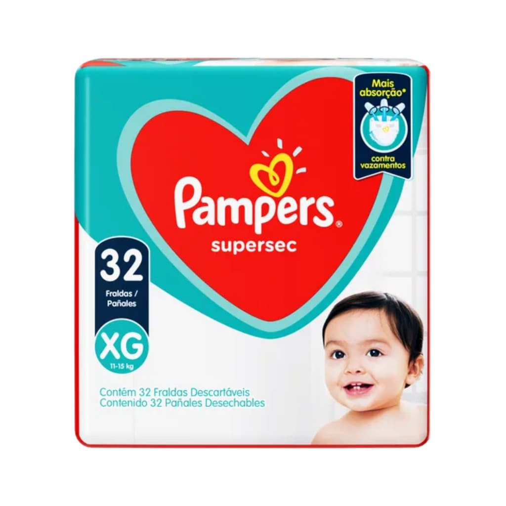 FRALDA PAMPERS SUPERSEC XG 32  FRALDAS