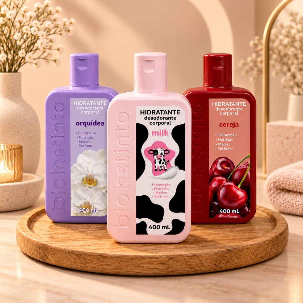 Creme Hidratante Corporal Bioinstinto 400ml Desodorante Perfumado Hidratação Pele Macia Nutrição Intensa Uso Diário Leve