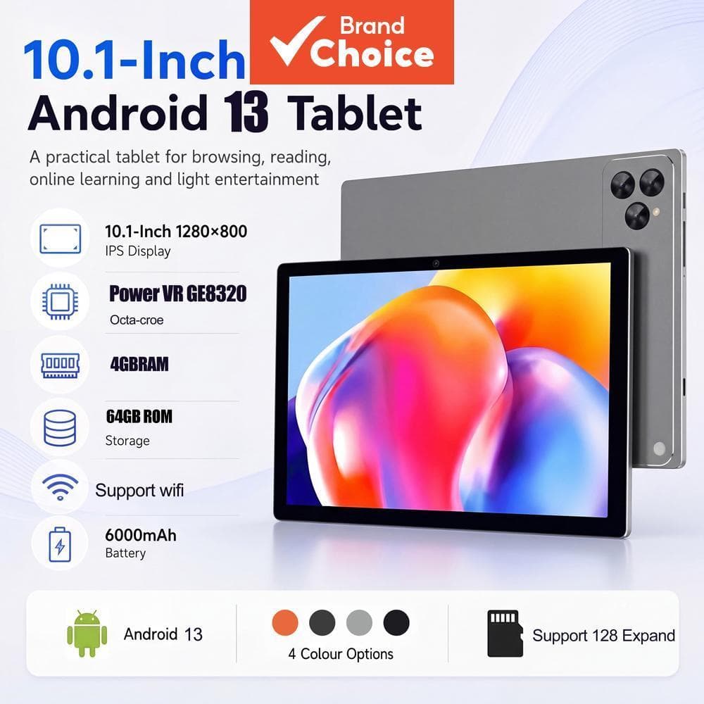 Tablet Android com boa câmera, sistema Android 13 de 10,1 polegadas, suporta rede celular, expansão de cartão TF, função